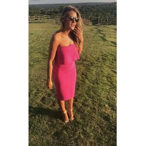 Likely Driggs strapless midi dress pink size 10 – wedding guest‎ Barbiecore